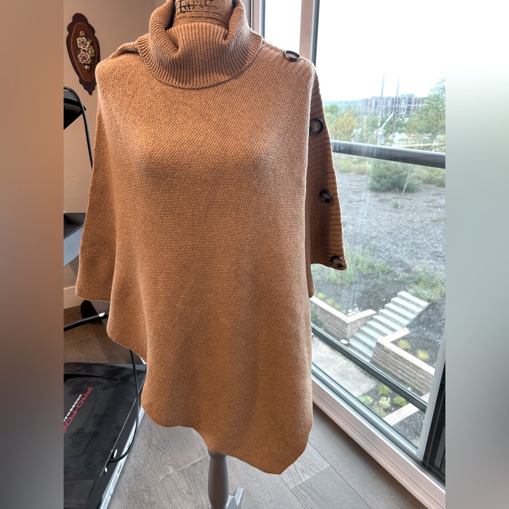Women's Tan Turtleneck Sweater